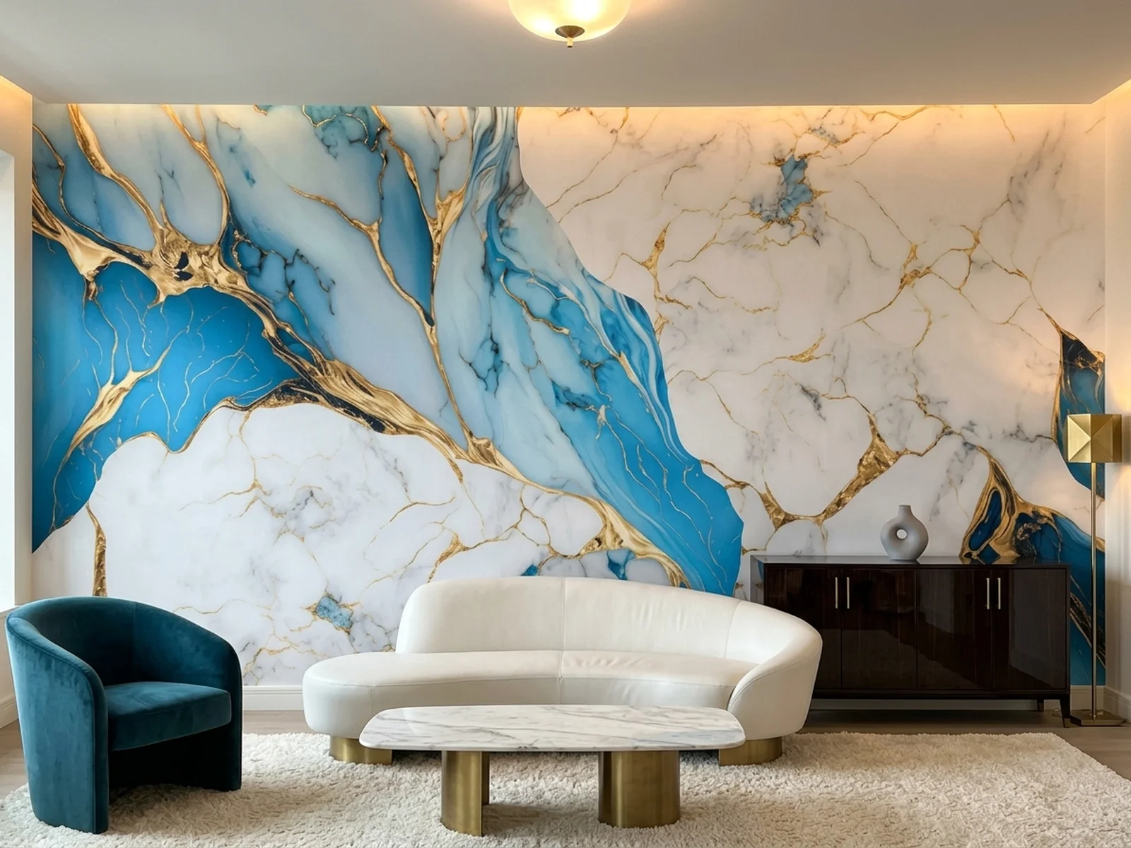 Golden Turquoise Waves v prostoru