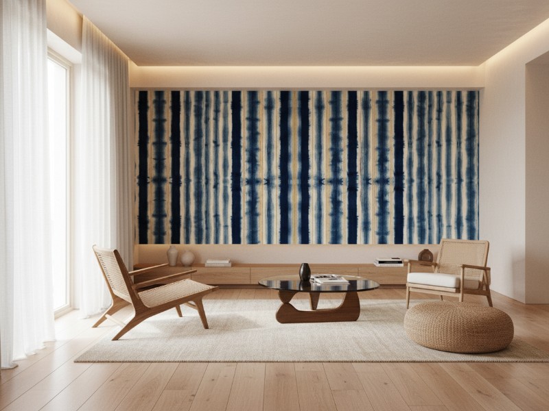 Shibori Indigo Rhythm u prostoru
